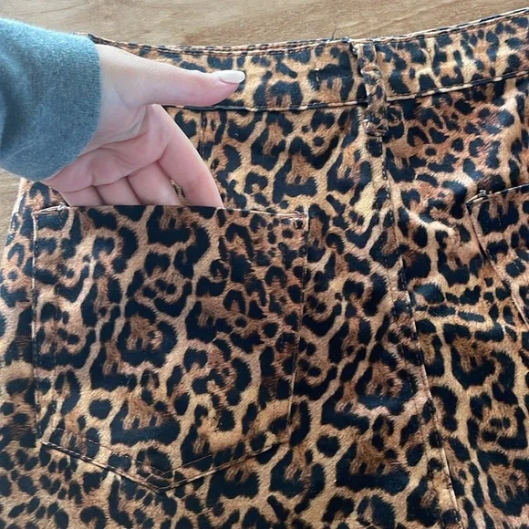 ZARA Faux Wrap Skort Leaopard Animal Print Grunge Goth Small Fall - Picture 6 of 7